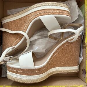 White summer wedges